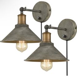 Vintage Farmhouse Wall Sconces Hardwired or Plug-in 