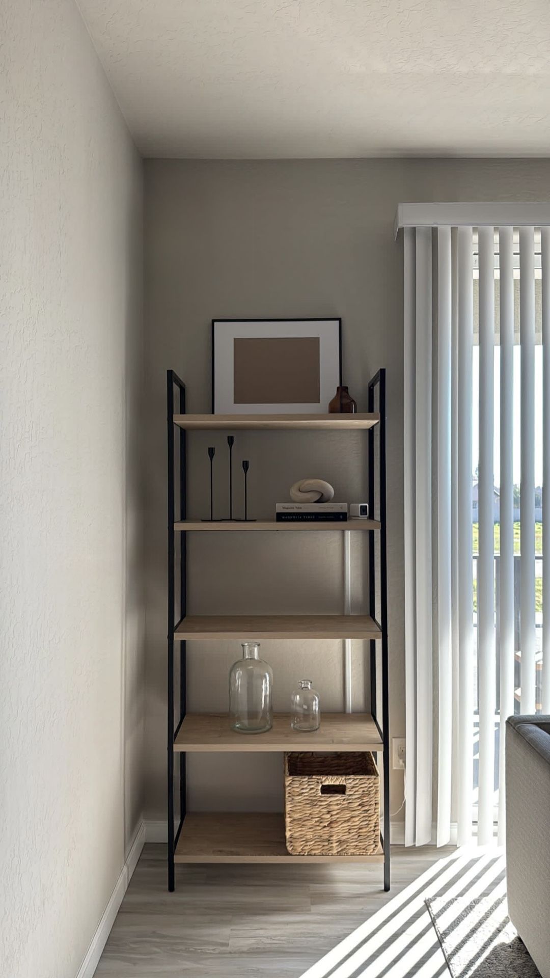 72 INCH OAK LADDER SHELF