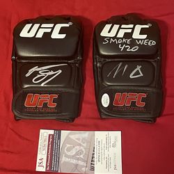 UFC Nate and Nick Diaz autographed gloves