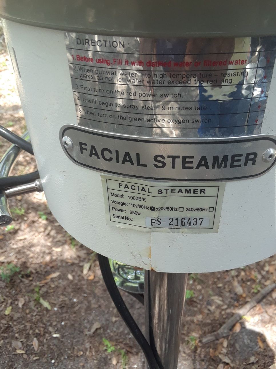 Standing spa facial steamer W/lamp