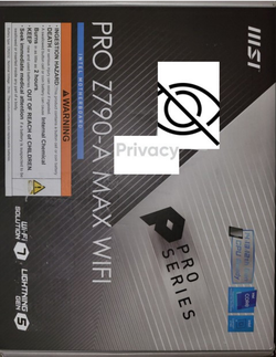 Motherboard (MSI PRO Z790-A MAX WIFI DDR5 Motherboard) — Complete w/ Box & Accessories