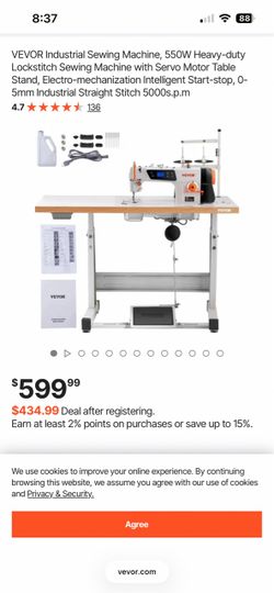 Vevor Sewing machine With Table (brand New In Box) Never Used Or Opened