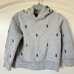 Polo Ralph Lauren Monogram Gray Hooded Sweatshirt Size 3T 