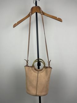 J. Crew Baby Pink Suede Leather Mini Bucket Crossbody Bag