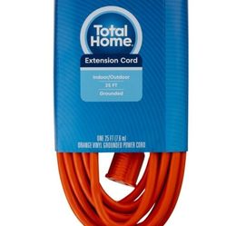 Total Home Orange 25ft Extension Cord