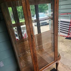 Curved Glass Curio/ China Cabinet