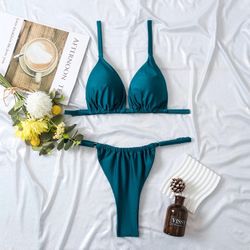 Bikini Sets Medium for Women,Triangle Trendy Womens 2 Piece Cheeky Bikini,Brazilian Sexy String Tanning Thong Bikini