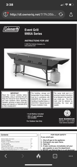 Coleman 9995A700 Event Grill 9 s.f. Of Grillling Surface