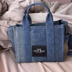Authentic Marc Jacobs Crystal Denim Small Tote Bag