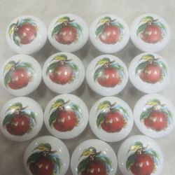 15 Ceramic Porcelain Hand Painted  Cabinet Knobs. 