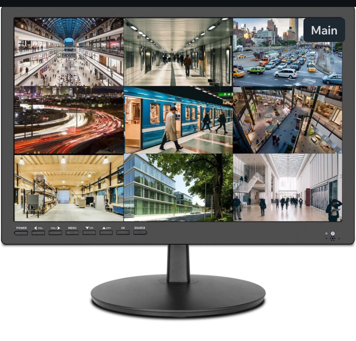 17inch Security Monitor,Wall-Mounted Monitor Supports USB/Full Format Video Play