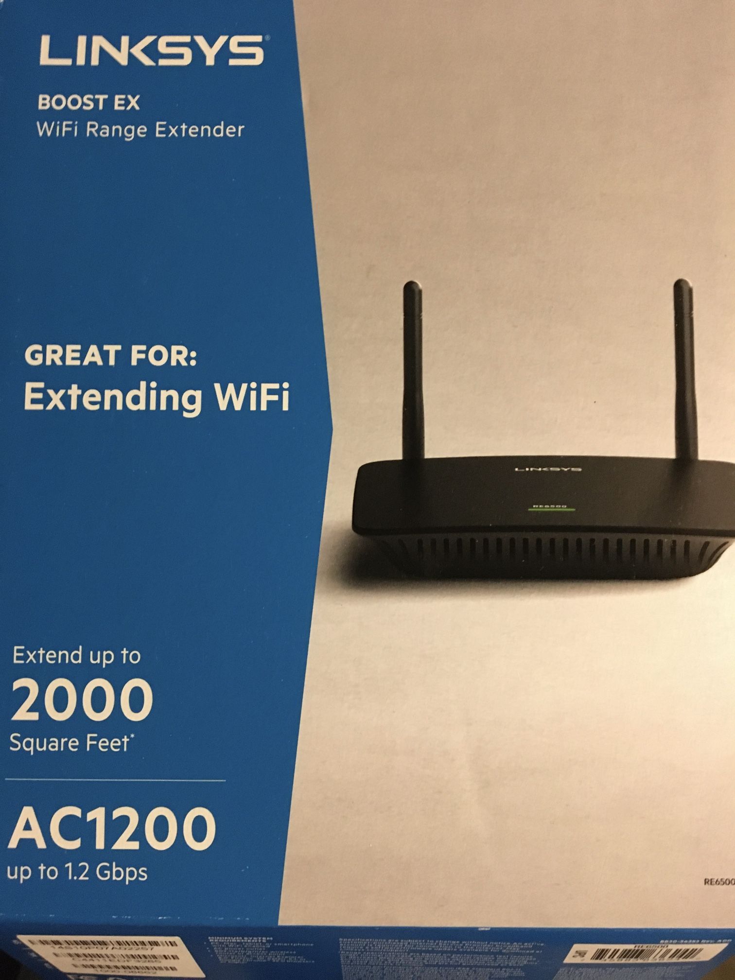 Linksys - AC1200 Dual-Band Wi-Fi Range Extender - Black