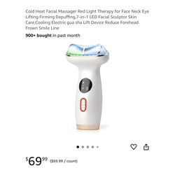 Brand new Cold Heat Facial Massager Red Light Therapy for Face Neck Eye Lifting Firming Depuffing,7-in-1 LED Facial Sculptor Skin Care,Cooling Electri