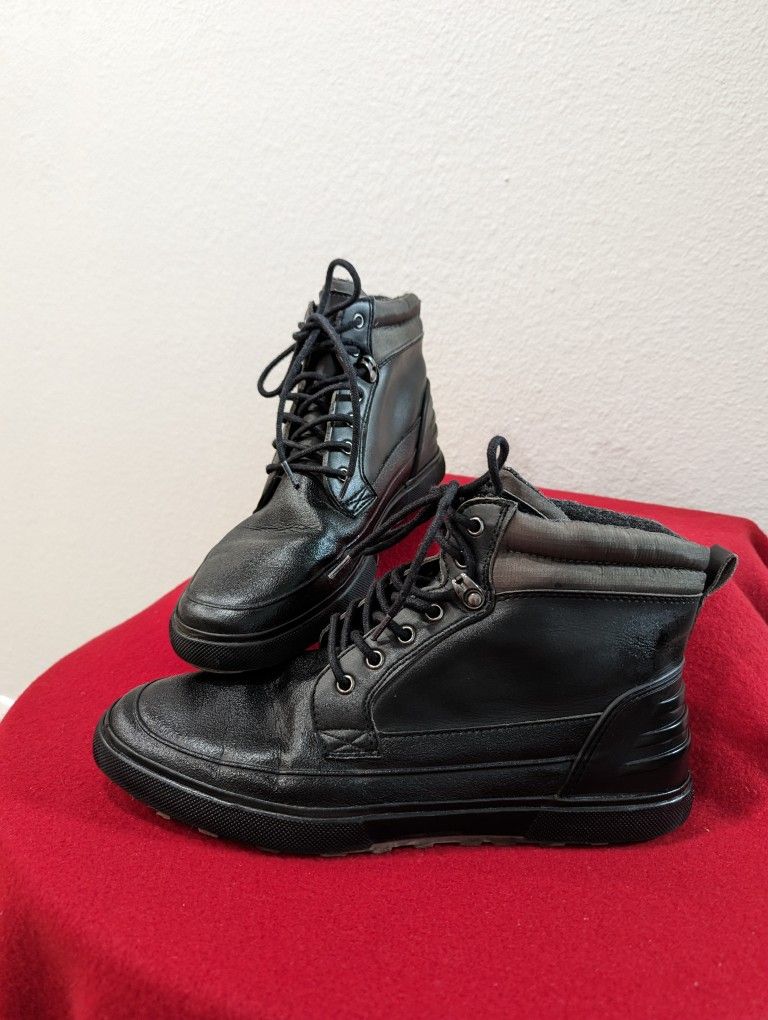 ALDO Thinsulate Insolation Black Lace Up Men's Boots Size 9.5Leather Shoes 