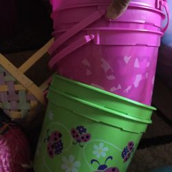 Easter Plastic Bucket Baskets