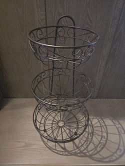 3-Tier Metal Wire Fruit Basket Stand