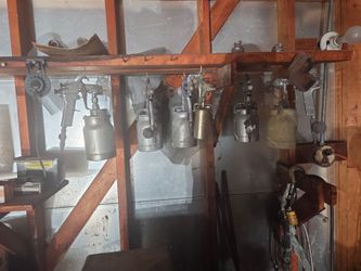 Binks spray guns and compressor