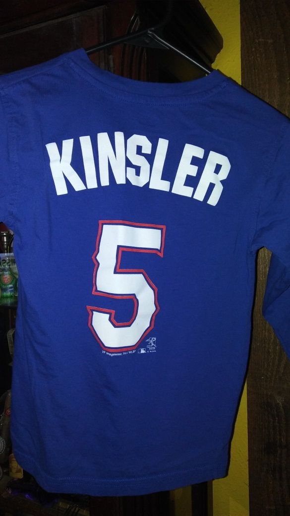 Texas Rangers long sleeve shirt Ian Kinsler kids size 6-7