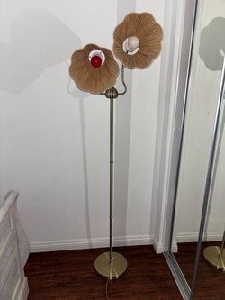 Tulip Floor Lamp with Rattan Shades