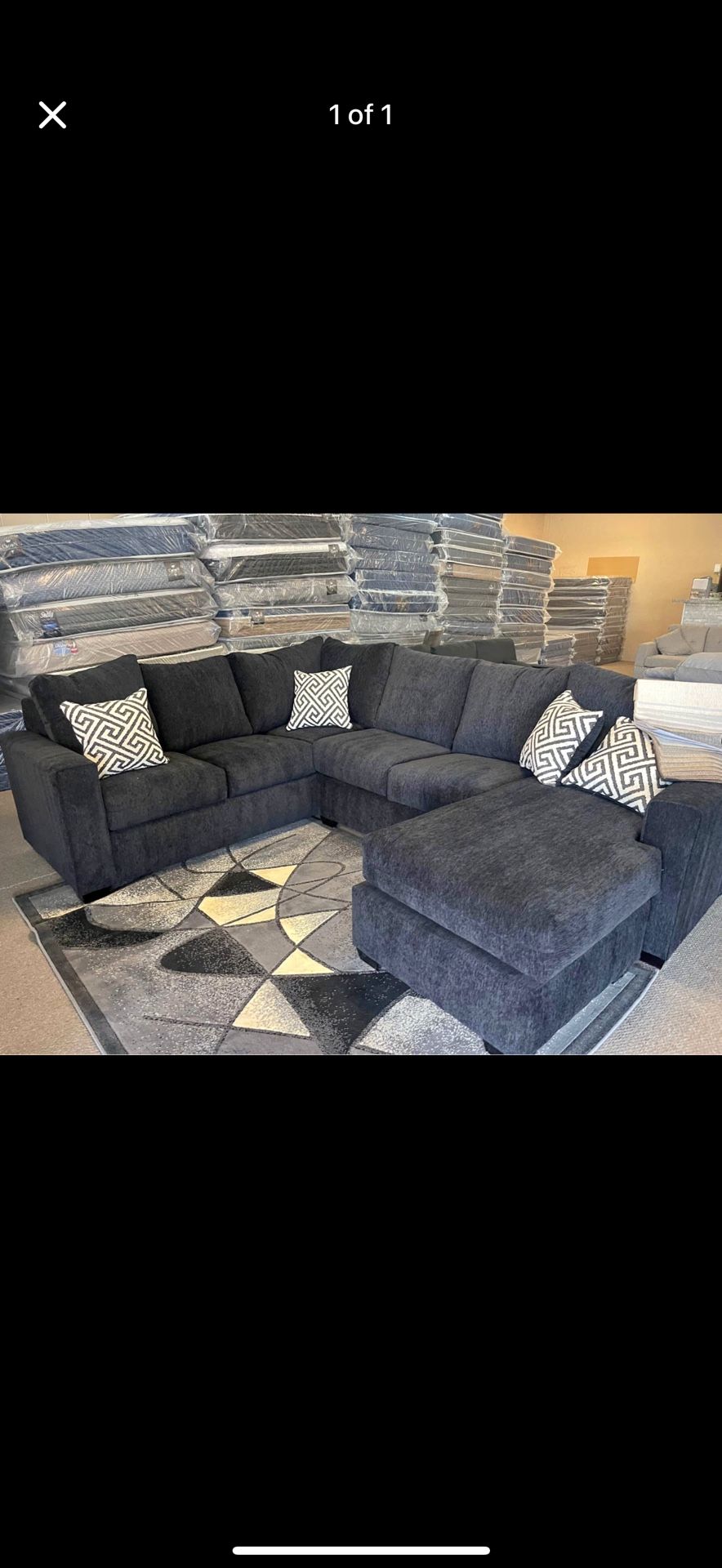 U SHAPED BLACK SECTIONAL SOFA VERY COMFORTABLE