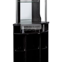 Home Source Corner Bar Unit, Black