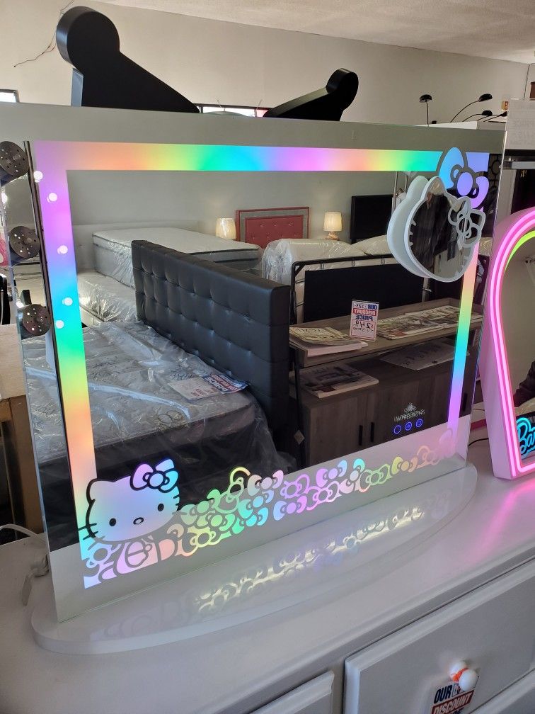 New Hello Kitty Table Top Vanity LED RGB Mirror Special