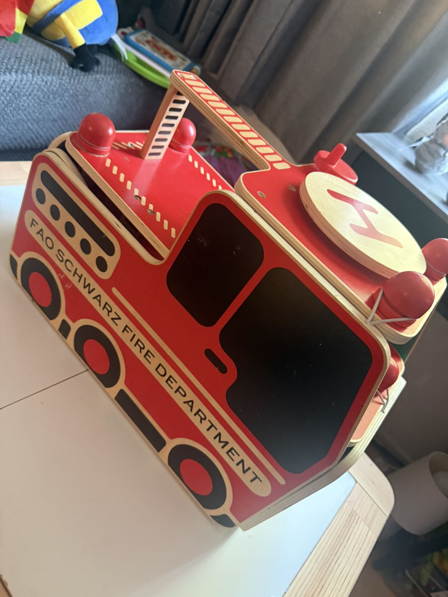 FAO SCHWARZ WOODEN FIRE TRUCK
