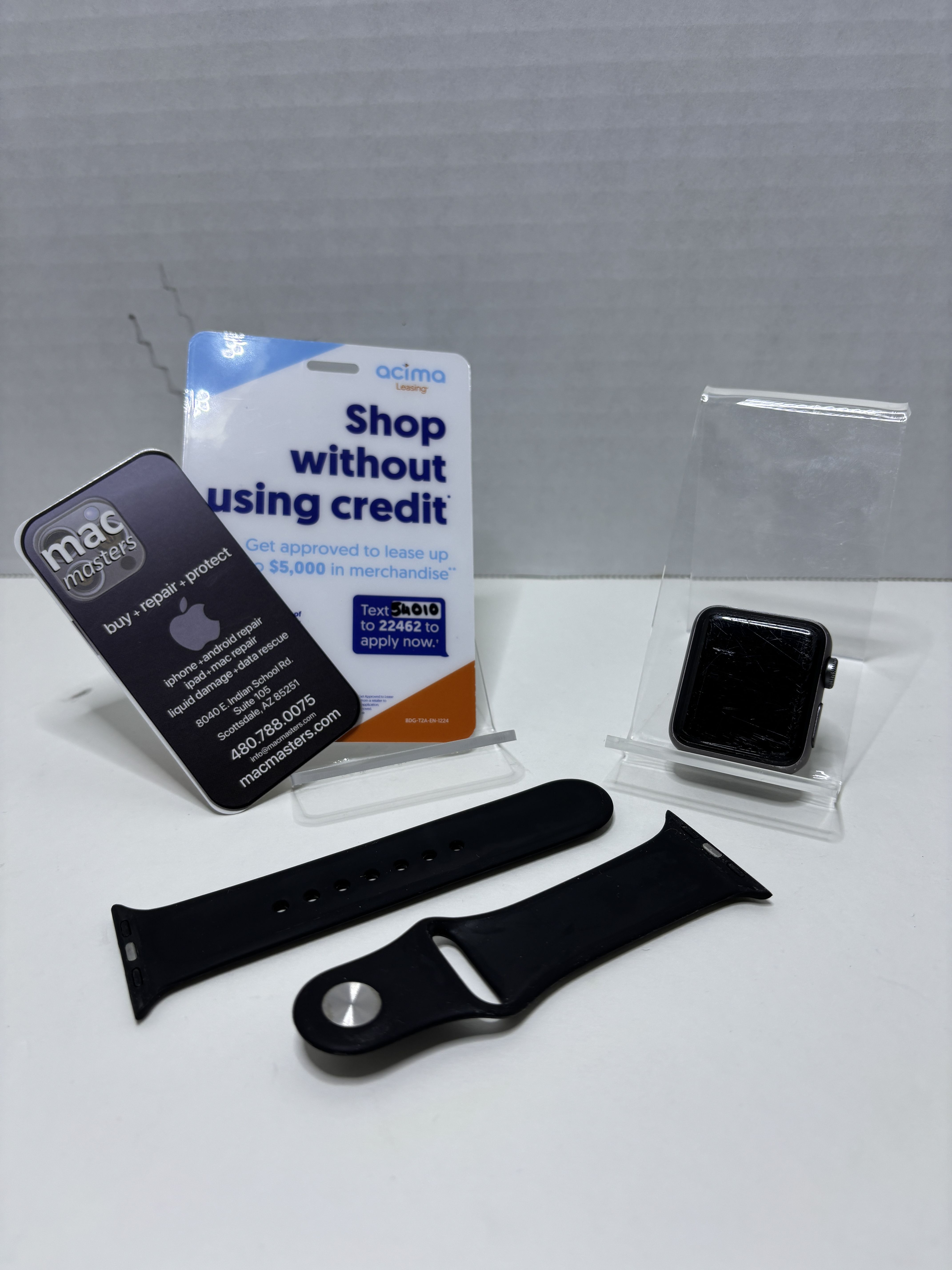 Apple Watch Series 3 38mm, Wifi/GPS Space Grey Aluminum, Black Sport Band