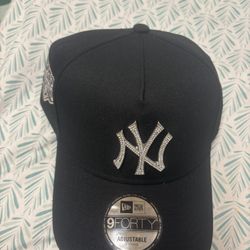 Brand New Yankees Hat With Rhinestone Embroidered 