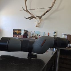 Athalon Ares G2 UHD 15-45x65 straight spotting scope. 