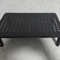 Black Monitor Stand Riser, 3 Height Adjustable, Ergonomic Metal Laptop Stand, Great Computer Stand for Printer, PC, Monitor