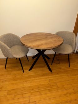 Brown dining set for two