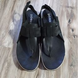 Sorel Out N About Plus Sandals Black NL3259-010 Women's Size 12