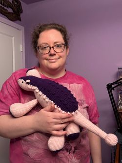 Ankylosaurus Dinosaur Crocheted Plushie Stuffed Animal Purple Pink Toy LAYAWAY AVAILABLE