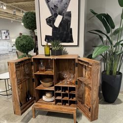 Natural Brown Bar Cabinet Sheesham wood