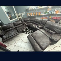 Leather Sectional Recliner