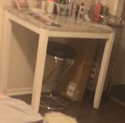 Marble top table (used as vanity)