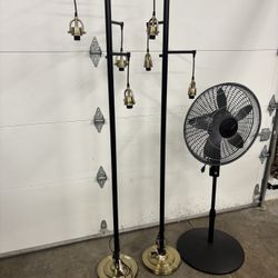 2 Floor Lights & Fan Bundle 