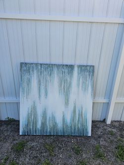 Modern Ocean Drip Abstract Canvas Art