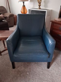 Blue leather chair