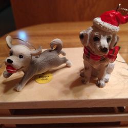 Two New Dog Ornaments With Tags