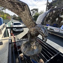 Hand-Forged Bald Eagle Metal Sculpture