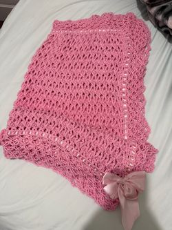 Hand knitted blanket