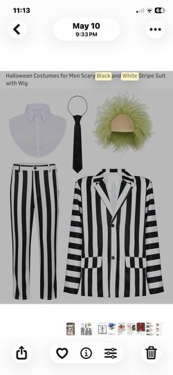 Beetle Juice Halloween Costume XXL
