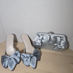 Light Blue Heels and Clutch 