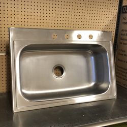 DAMAGED Elkay Parkway 33 in. Drop-in Single Bowl 20-Gauge Stainless Steel Kitchen Sink Only