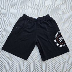 Nike Black “Just Do It” Graphic 9 Inch Sportswear Fleece Shorts Men