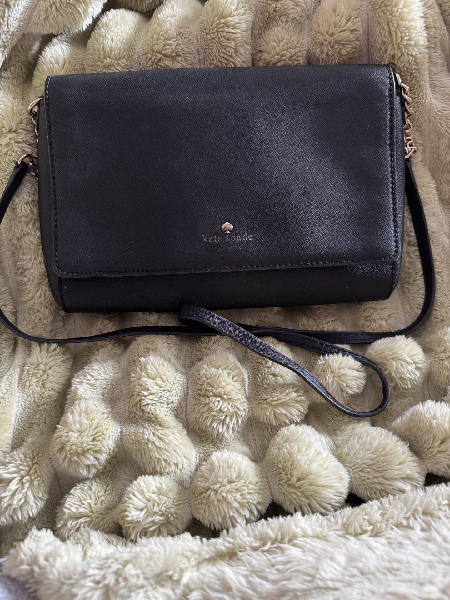 Kate Spade Alek Charlotte Street Black Saffiano Leather Bag Crossbody Purse