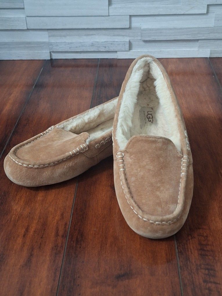UGG Brown Ansley Suede Slippers Size 10