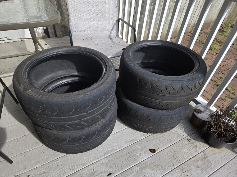 Bridgestone RE71R 245/40R17 Tires - Set of 4, 4-5/32 Tread, Track Ready!